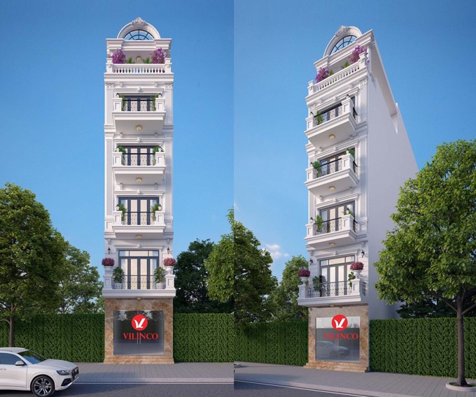 Hình ảnh của Mẫu nhà phố 5 tầng để ở kết hợp kinh doanh tại Hoàng Văn Thụ, Bắc Giang