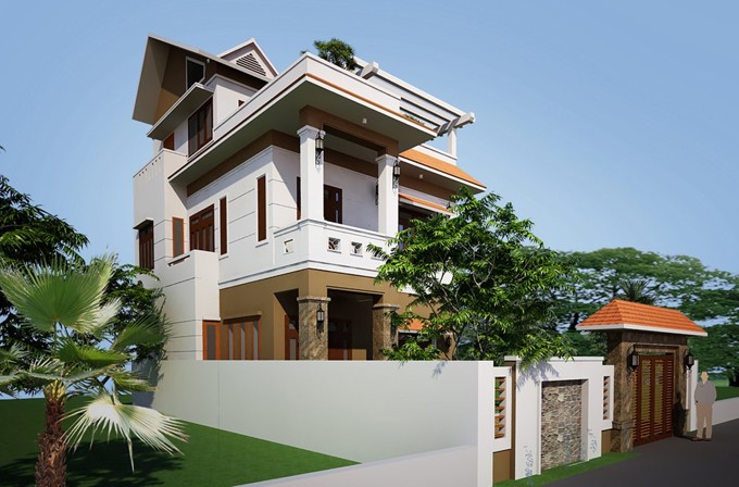 Hình ảnh của Mẫu Biệt thự 3 tầng đẹp hiện đại chủ đầu tư Nguyễn Văn Phú - Thái Bình