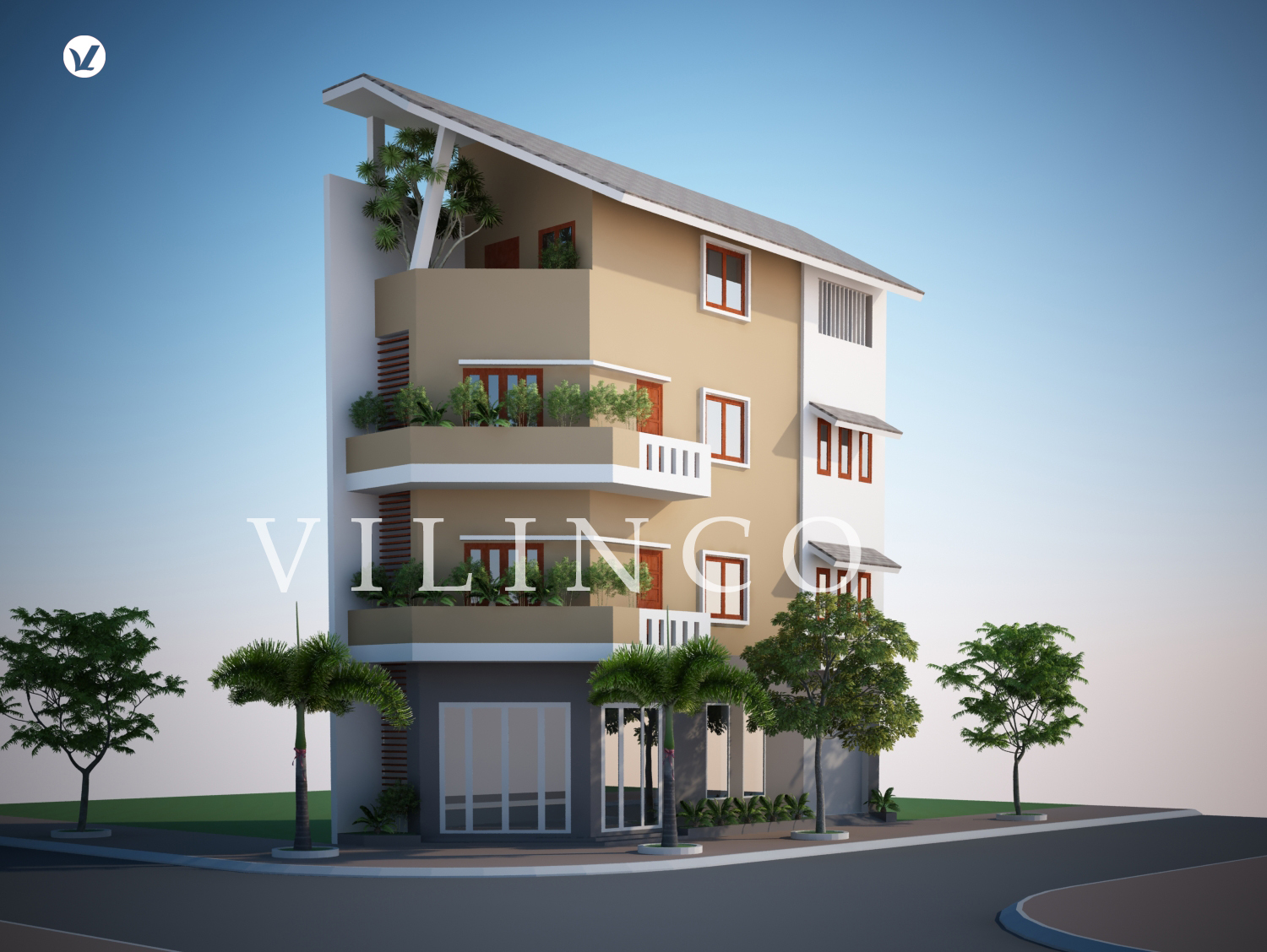 Thiết Kế Nhà Phố 2 Mặt Tiền Tại Tp Bắc Giang