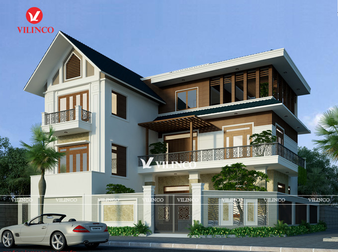 Hình ảnh của Mẫu Biệt thự mái thái 3 tầng đẹp tại Song Khê, TP. Bắc Giang - CĐT Nguyễn Văn Thái