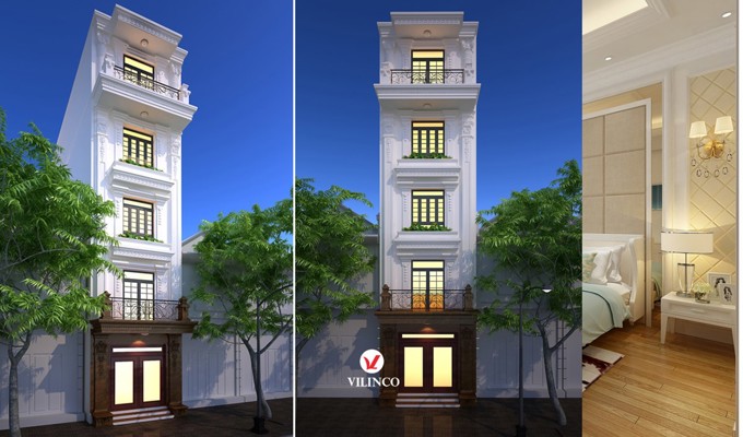 Hình ảnh của Thiết kế nhà phố 5 tầng Tân cổ điển tại Bắc Giang